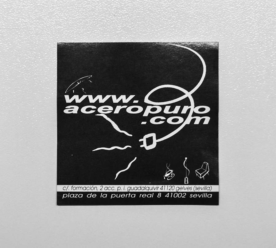 pegatina  para promoción de la web aceropuro.com de 2006